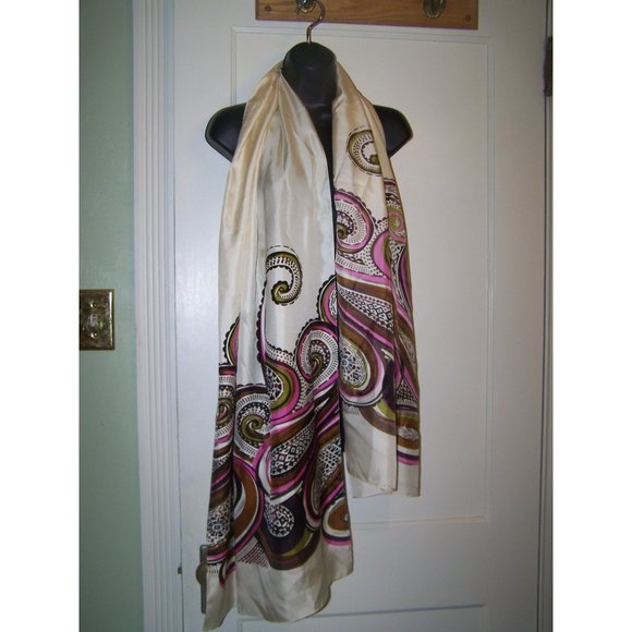 Dianaira Silk Scarf Wrap Cape 80" x22" Paisley Print - Picture 1 of 8